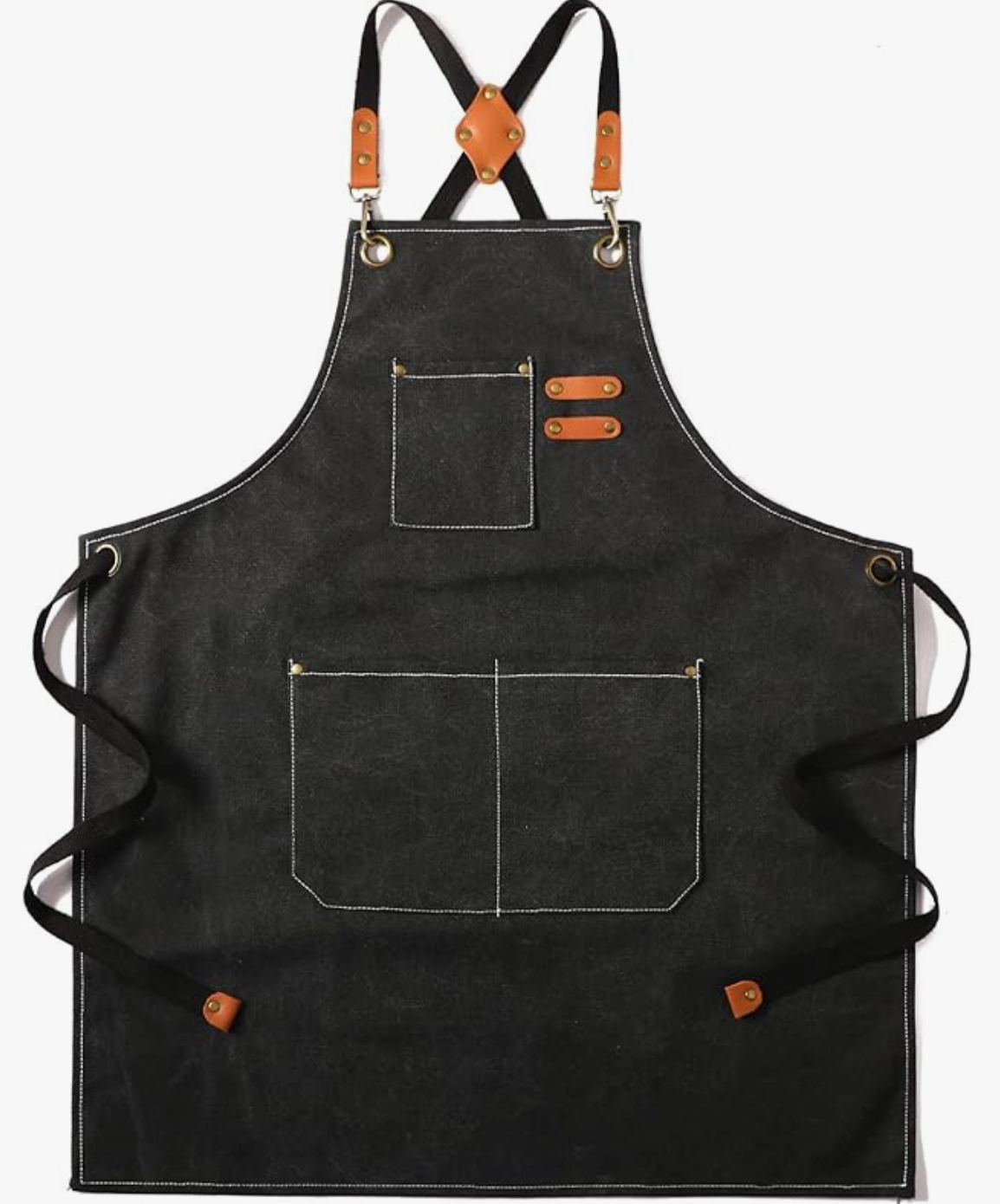 Tosewever Canvas Cross Back Chef Cotton Aprons for Men Women with Large Pockets ($18)